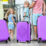 Zimtown 3 Piece Hardside Luggage Set in Purple Color