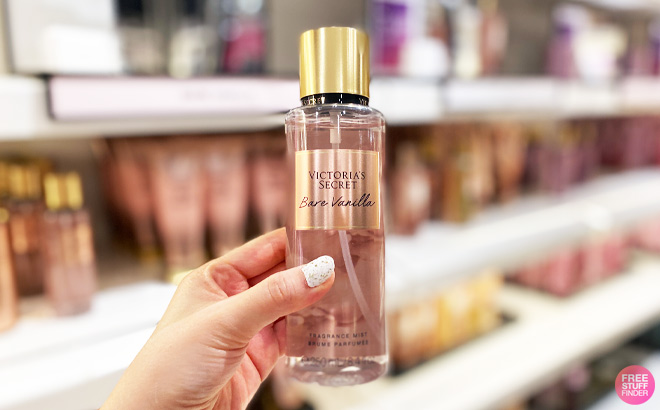 a Person Holding Victorias Secret Bare Vanilla Mist