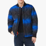 a Person Wearing Free Assembly Mens Diamond Quilted Bomber Jacket