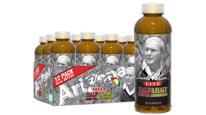 a pack of twelve Arizona Arnold Palmer Iced Tea and Lemonade