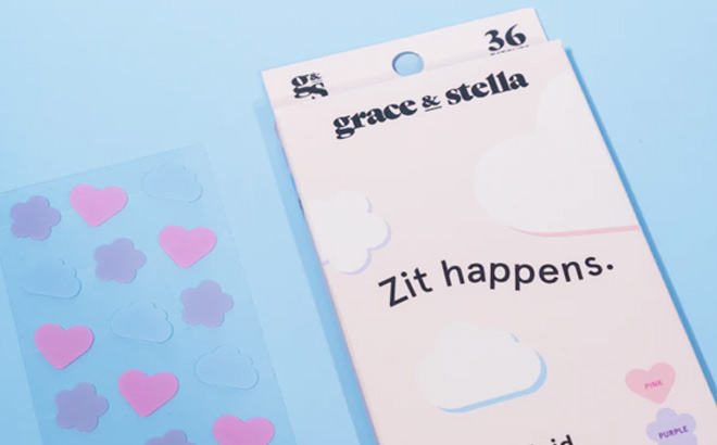 grace stella Pimple Patches For Face on Blue Background