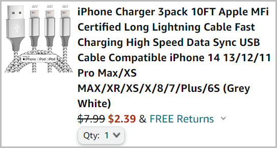 iPhone Chargers at Checkout