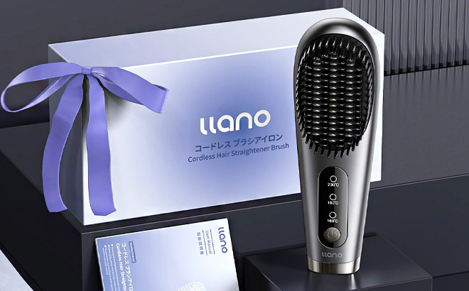 llano Portable Cordless Hair Straightener Brush