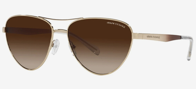 13 Armani Exchange Womens 57mm Shiny Pale Gold Sunglasses