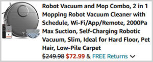 2 in 1 Mopping Robot Vacuum Cleaner Screenshot