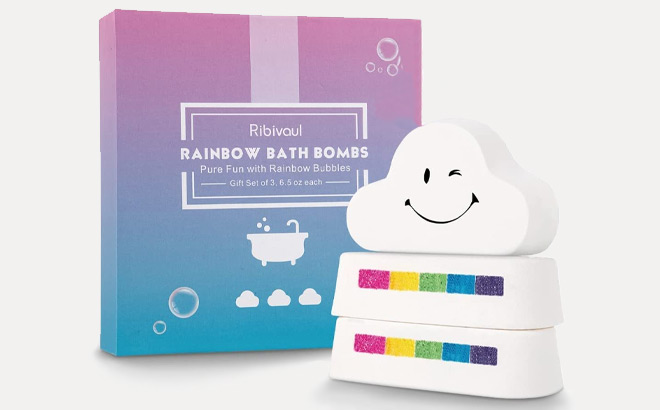 3 Piece Rainbow Bath Bombs Set