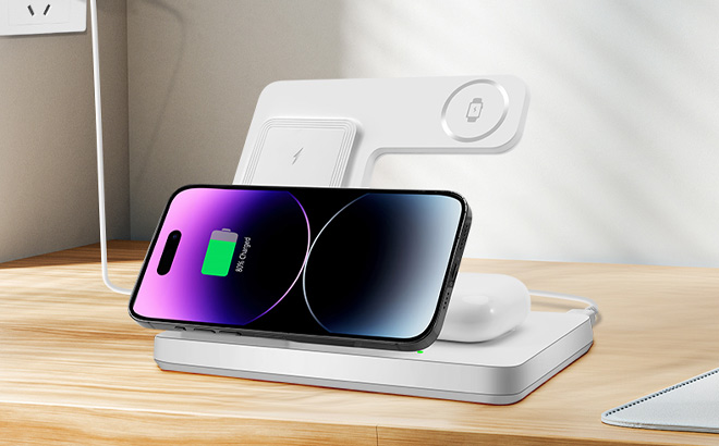 3 in 1 Wireless Charger on a Table