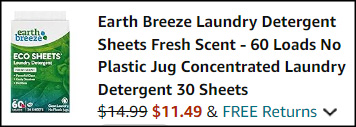 30 Count Eco Laundry Detergent Sheets Checkout