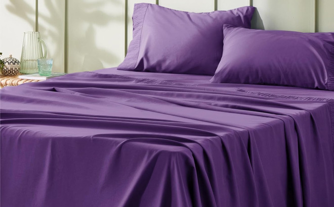 4 Pieces Hotel Luxury Purple Sheets