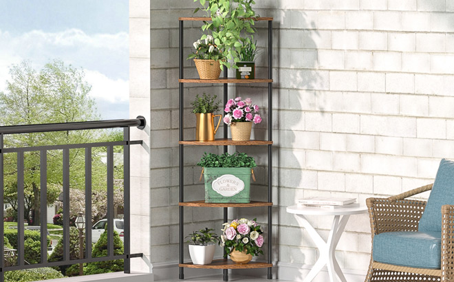 5 Tier Corner Shelf Stand