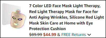 7 Color LED Face Mask Light Therapy Checkout