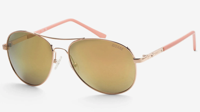 7 Guess Womens 60mm Rose Gold Sunglasses