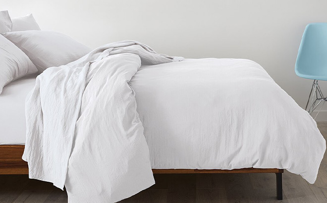 A Bed with Duvet Cover Set