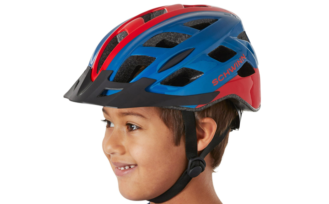 A Child Wearing Schwinn Dash Child Bicycle Helmet