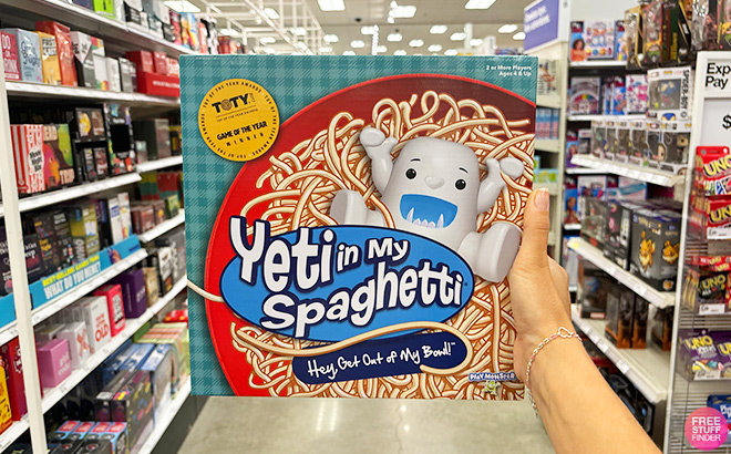 A Hand Holding Yeti in my Spaghetti Board Game