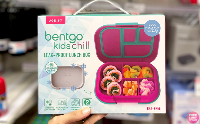 A Hand holding Bentgo Kids Chill Lunch Box 