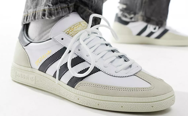 A Man Wearing Adidas Originals Handball Spezial Sneakers