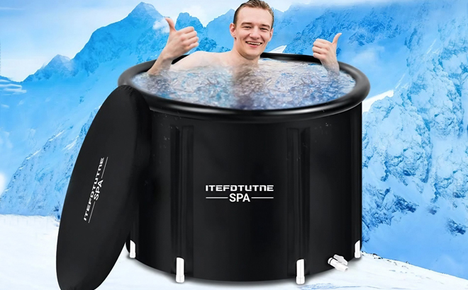 A Man in an Ice Bath Tub