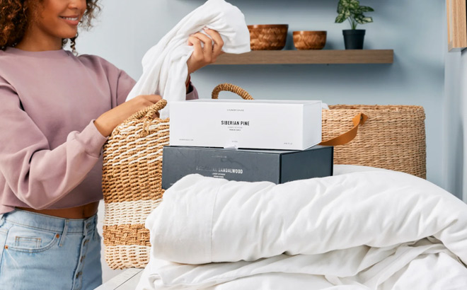 A Person Doing Laundry by Using Laundry Sauce Products