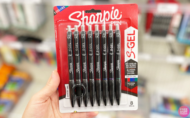 A Person Holding 8 Count Sharpie S Gel Pens