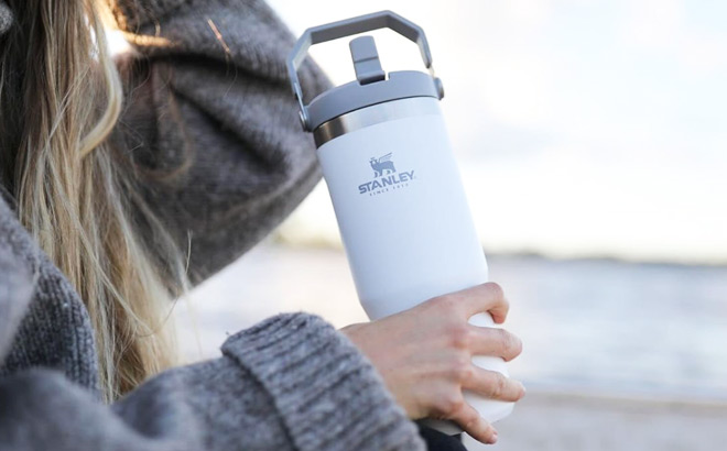 A Person Holding Stanley IceFlow 30 Ounce Tumbler