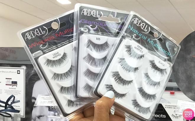 A Person Holding Three Ardell Multipack False Lashes