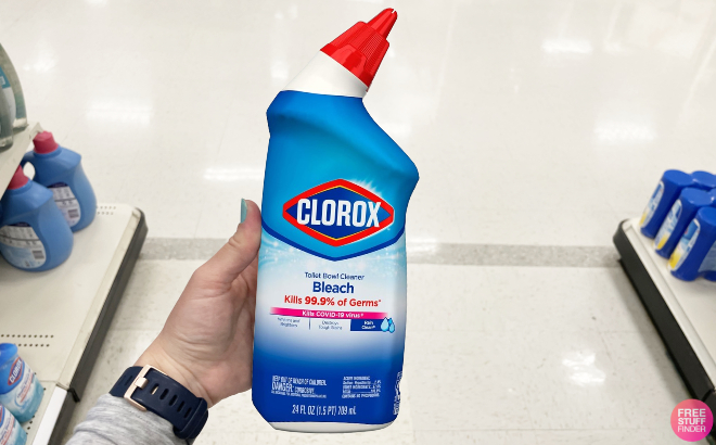 A Person Holding a Clorox Toilet Bowl Cleaner