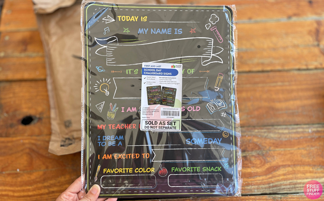 A Person Holding a Double sided Kids Chalkboard 1