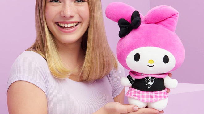 A Person Holding a Hello Kitty My Melody 8 inch Plush