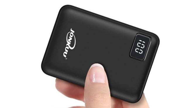 A Person Holding a Jonkuu Portable Phone Charger