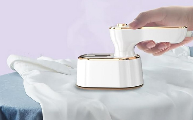 A Person Using a Steamer Iron