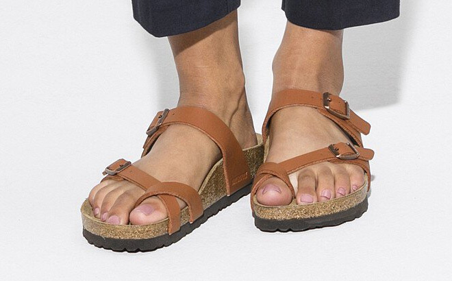 A Person Wearing Womens Birkenstock Mayari Sandals