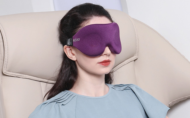 A Person Wearing a Zero Eye Pressure 3D Sleeping Mask