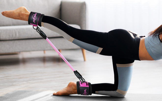 A Person Working Out using a Walito Ankle Resistance Bands