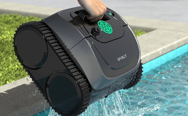A Person holding Robotic Pool Cleaner