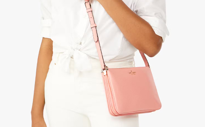 A Woman Wearing Kate Spade Leila Triple Gusset Crossbody