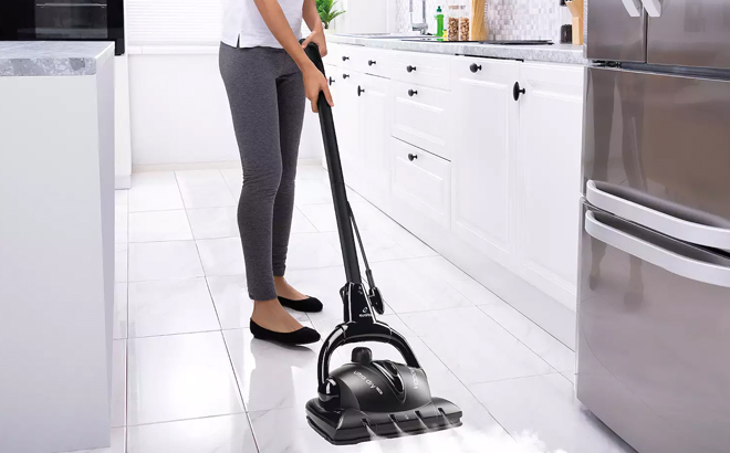 A person Using Euroflex Vapour Steam Mop