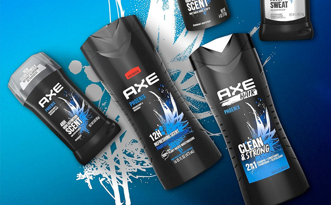 AXE Body Wash Phoenix 4 Count 12h Refreshing Scent Crushed Mint