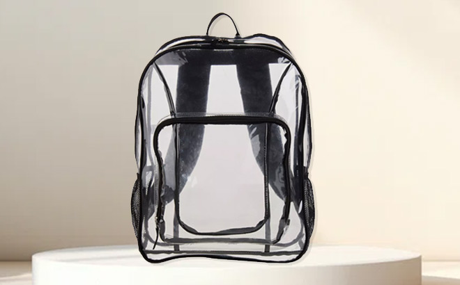 Academy Sports Outdoors Clear Backpack on a Platform