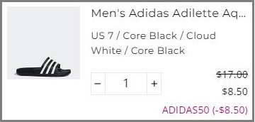 Adidas Mens Adilette Aqua Slides Checkout Page