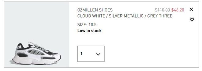 Adidas Mens Ozmillen Shoes Checkout Page