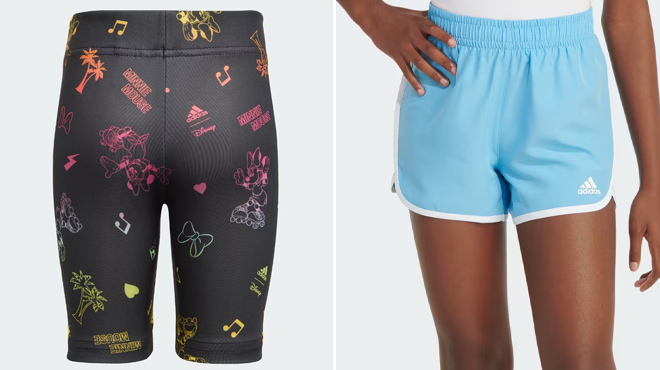 Adidas X Disney Girls Short Leggings and Woven Retro Shorts