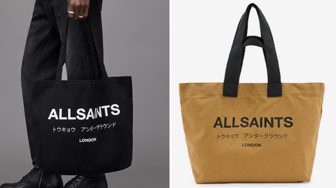 AllSaints Ali Logo Cotton Canvas Tote 3