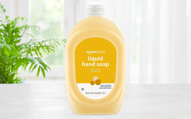 Amazon Basics Liquid Hand Soap Refill 50 Ounce Milk and Honey Scent