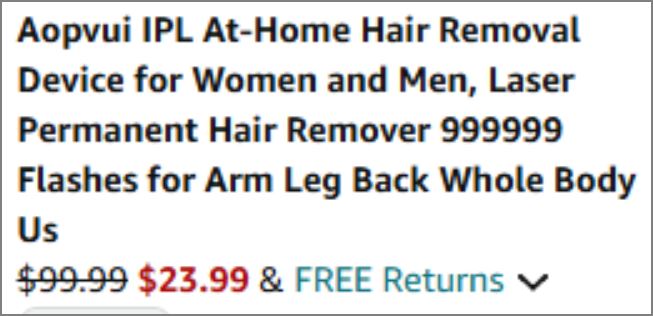 Aopvui IPL Laser Hair Remover checkout page