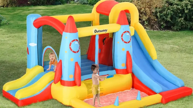 Aosom Outsunny 4 in 1 Kids Inflatable Water Slide