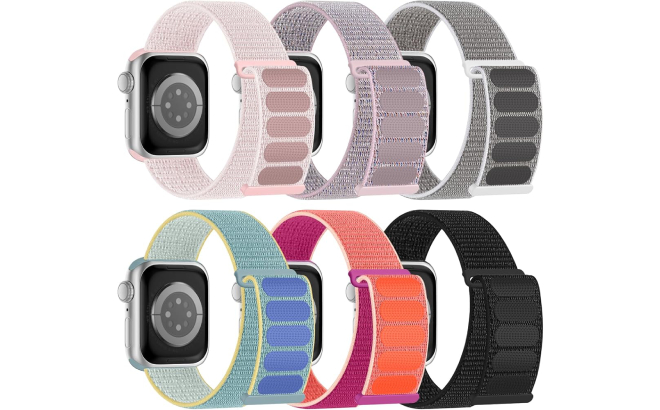 Apple Sport Nylon Loop Watch Bands 6 Pack