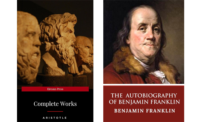 Aristotle The Complete Works and The Autobiography of Benjamin Franklin Books