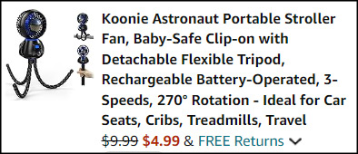 Astronaut Portable Stroller Fan Checkout