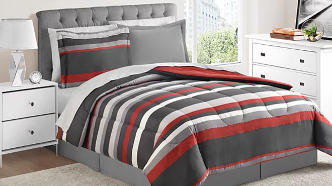 Austin Stripe Reversible Comforter 8 Piece Set